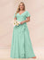 A-Line/Princess V-Neck Long Plus size Bridesmaid Dresses with Ruffles