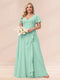 A-Line/Princess V-Neck Long Plus size Bridesmaid Dresses with Ruffles