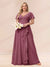 A-Line/Princess V-Neck Long Plus size Bridesmaid Dresses with Ruffles