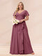 A-Line/Princess V-Neck Long Plus size Bridesmaid Dresses with Ruffles