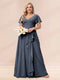 A-Line/Princess V-Neck Long Plus size Bridesmaid Dresses with Ruffles