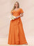A-Line/Princess V-Neck Long Plus size Bridesmaid Dresses with Ruffles