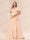 A-Line/Princess V-Neck Long Plus size Bridesmaid Dresses with Ruffles