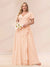 A-Line/Princess V-Neck Long Plus size Bridesmaid Dresses with Ruffles