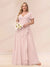 A-Line/Princess V-Neck Long Plus size Bridesmaid Dresses with Ruffles