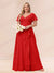 A-Line/Princess V-Neck Long Plus size Bridesmaid Dresses with Ruffles