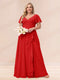 A-Line/Princess V-Neck Long Plus size Bridesmaid Dresses with Ruffles
