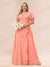 A-Line/Princess V-Neck Long Plus size Bridesmaid Dresses with Ruffles