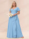A-Line/Princess V-Neck Long Plus size Bridesmaid Dresses with Ruffles