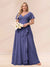 A-Line/Princess V-Neck Long Plus size Bridesmaid Dresses with Ruffles