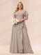 A-Line/Princess V-Neck Long Plus size Bridesmaid Dresses with Ruffles