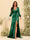Sheath/Column V-Neck Long Sleeves Formal Dresses with Split Side & Ruched