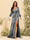 Sheath/Column V-Neck Long Sleeves Formal Dresses with Split Side & Ruched