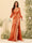 Sheath/Column V-Neck Long Sleeves Formal Dresses with Split Side & Ruched