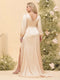 Sheath/Column V-Neck Long Sleeves Formal Plus Size Dresses with Split Side & Ruched