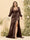 Sheath/Column V-Neck Long Sleeves Formal Plus Size Dresses with Split Side & Ruched