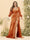 Sheath/Column V-Neck Long Sleeves Formal Plus Size Dresses with Split Side & Ruched