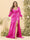 Sheath/Column V-Neck Long Sleeves Formal Plus Size Dresses with Split Side & Ruched
