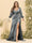 Sheath/Column V-Neck Long Sleeves Formal Plus Size Dresses with Split Side & Ruched