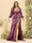 Sheath/Column V-Neck Long Sleeves Formal Plus Size Dresses with Split Side & Ruched