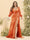 Sheath/Column V-Neck Long Sleeves Formal Plus Size Dresses with Split Side & Ruched