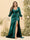 Sheath/Column V-Neck Long Sleeves Formal Plus Size Dresses with Split Side & Ruched