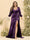 Sheath/Column V-Neck Long Sleeves Formal Plus Size Dresses with Split Side & Ruched
