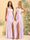 Sheath/Column One-Shoulder Long Bridesmaid Dresses with Split Side