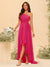 A-line/Princess One-The-Shoulder Asymmetrical Long Bridesmaid dresses