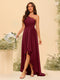 A-line/Princess One-The-Shoulder Asymmetrical Long Bridemaid dresses
