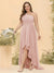 A-line/Princess One-The-Shoulder Asymmetrical Long Plus Size Bridesmaid dresses
