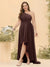 A-line/Princess One-The-Shoulder Asymmetrical Long Plus Size Bridesmaid dresses