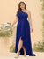 A-line/Princess One-The-Shoulder Asymmetrical Long Plus Size Bridesmaid dresses