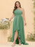 A-line/Princess One-The-Shoulder Asymmetrical Long Plus Size Bridesmaid dresses