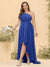 A-line/Princess One-The-Shoulder Asymmetrical Long Plus Size Bridesmaid dresses