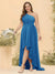 A-line/Princess One-The-Shoulder Asymmetrical Long Plus Size Bridesmaid dresses
