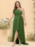 A-line/Princess One-The-Shoulder Asymmetrical Long Plus Size Bridesmaid dresses