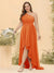 A-line/Princess One-The-Shoulder Asymmetrical Long Plus Size Bridesmaid dresses