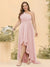 A-line/Princess One-The-Shoulder Asymmetrical Long Plus Size Bridesmaid dresses
