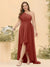 A-line/Princess One-The-Shoulder Asymmetrical Long Plus Size Bridesmaid dresses