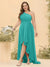 A-line/Princess One-The-Shoulder Asymmetrical Long Plus Size Bridesmaid dresses