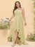 A-line/Princess One-The-Shoulder Asymmetrical Long Plus Size Bridesmaid dresses