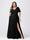 A Line/Princess V-Neck Short Sleeves Plus Size Bridesmaid Dresses with Split Side