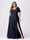 A Line/Princess V-Neck Short Sleeves Plus Size Bridesmaid Dresses with Split Side