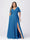 A Line/Princess V-Neck Short Sleeves Plus Size Bridesmaid Dresses with Split Side