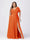 A Line/Princess V-Neck Short Sleeves Plus Size Bridesmaid Dresses with Split Side