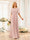A-Line/Princess Floor-Length Short Sleeves Bridesmaid Dresses with Sash