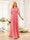 A-Line/Princess Floor-Length Short Sleeves Bridesmaid Dresses with Sash