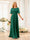 A-Line/Princess Floor-Length Short Sleeves Bridesmaid Dresses with Sash