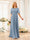 A-Line/Princess Floor-Length Short Sleeves Bridesmaid Dresses with Sash